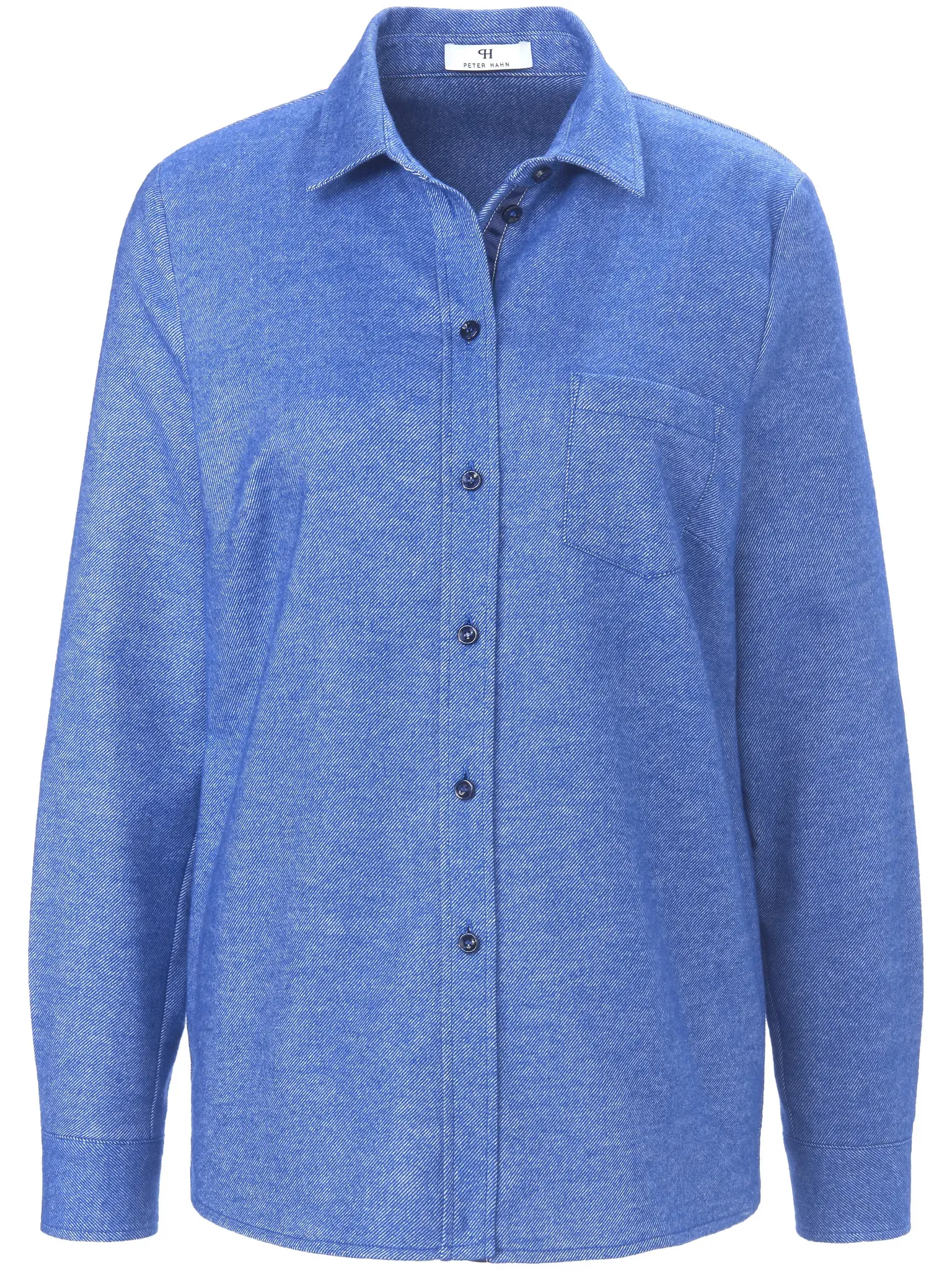 Bluse Hemdkragen Peter Hahn blau