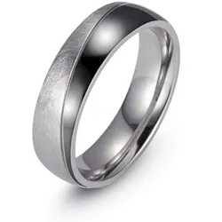 Trauring FIRETTI "Schmuck Geschenk "LIEBE" mit Vertiefung, ca. 7,0mm breit" Gr. 54, schwarz (edelstahlfarben, schwarz), Fingerringe, 54, Edelstahl, 7mm