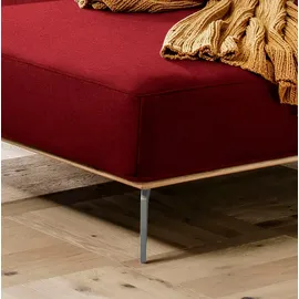 W.Schillig Ecksofa "run, Designsofa mit tollem Sitzkomfort, bequem, L-Form", rot (light brick w82), B:279cm H:88cm T:178cm, Longlife Xtra-Leder Z73: Naturwalkleder der Luxusklasse aus den erlesensten Rohhäuten.