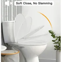 Duroplast Klodeckel Mit Absenkautomatik Soft Close WC Sitz Toilettendeckel Weiß