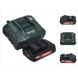 Metabo Basic Set 1x Li-Power Akkupack 18 V 2,0 Ah CAS Li-Ion Akku ( 625596000 ) + ASC 55 Ladegerät AIR COOLED 12 - 36 V ( 627044000 )