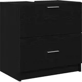 vidaXL Waschbeckenunterschrank Schwarz Eiche 59x37x59 cm Ingenieurholz