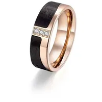 Adam & Eve Trauring Carbon/Titan - Eheringe, Partnerringe "AEC51W" mit Zirkonia grau 56