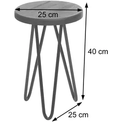 Mendler 2er-Set Beistelltisch HWC-A80, Nachttisch Kaffeetisch, Industrial Echtholz FSC®-zertifiziert Ø25cm ~ naturfarben