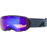Alpina Estetica Q - Verspiegelte, Kontrastverstärkende & Polarisierte Skibrille Mit 100% UV-Schutz Für Erwachsene, black-dirtblue matt, One Size