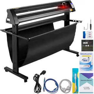 Vevor Vinyl Schneideplotter 1350 mm, Folienschneider Max. Schnittstärke 3 mm, Folienschneider Schneidkraft 500 g, Plottermaschine Halbautomatisch