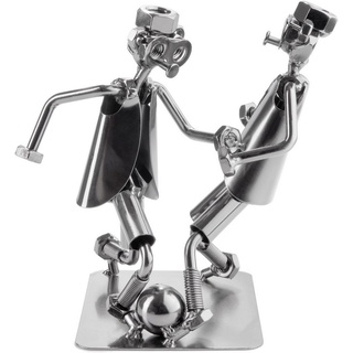 Brubaker Schraubenmännchen Fußball Zweikampf - Handarbeit Eisenfigur Metallmännchen Fußballspieler - Metallfigur Geschenkidee für Fußballer und Fußballerinnen