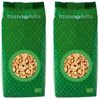 Mundo Feliz Bio-Cashewnüsse, geröstet, gesalzen, 2 x 400 g