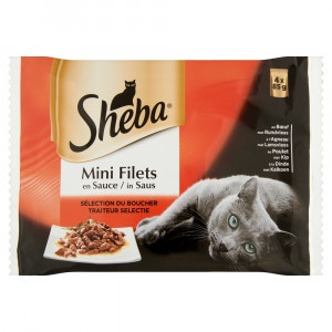 Sheba Mini Filets Traiteur Selectie in saus natvoer kat (zakjes 85 g)  4 x 85 g