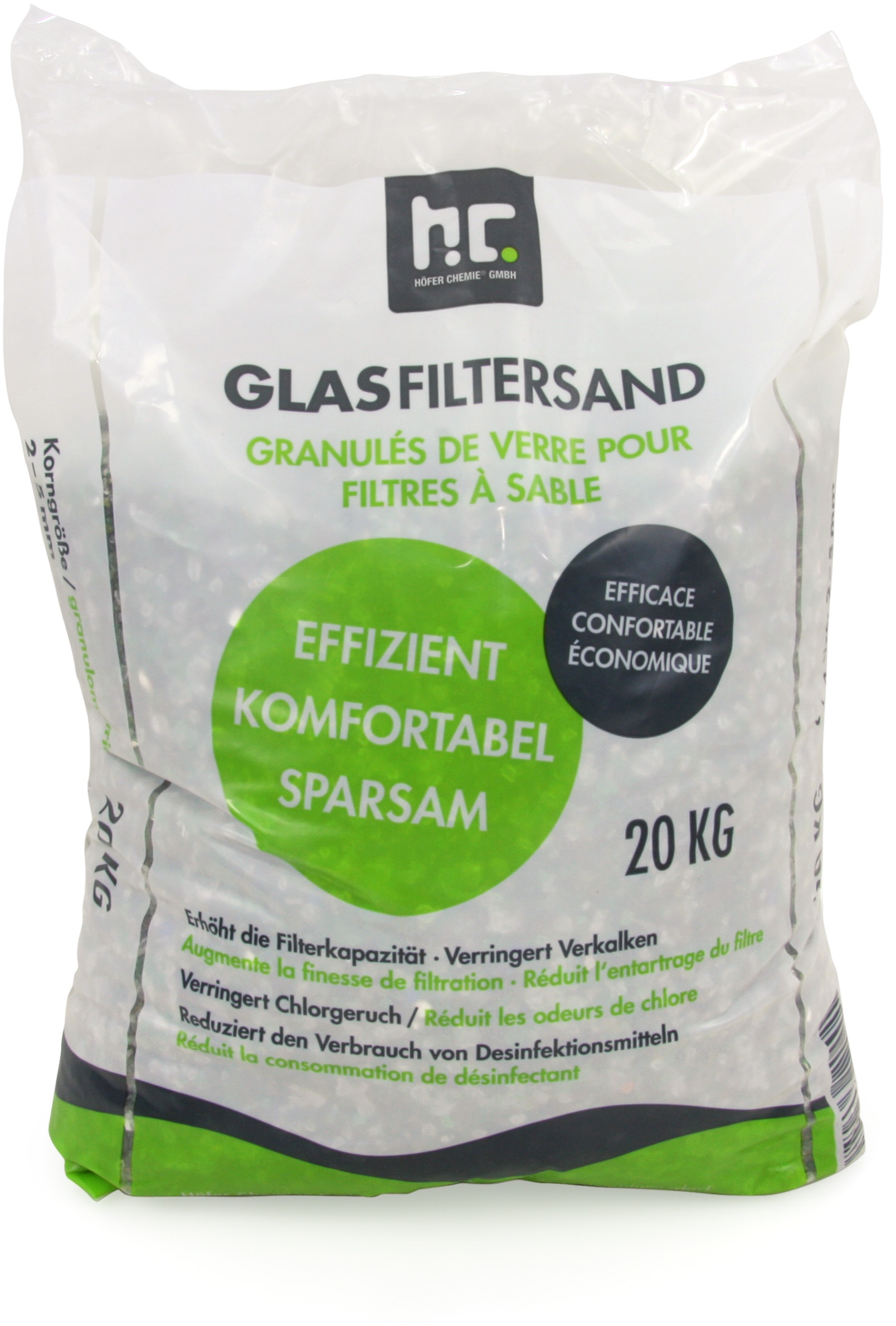 1 x 20 kg Spezial Glasgranulat für Sandfilteranlagen 2-5 mm Körnung
