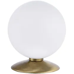 LED-Kugelleuchte, altmessing warmweiß, Touchdimmer, blendfrei, Opalglas