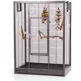 Montana Cages Vogelkäfig Melbourne I - Antik, Vogelkäfig - erweiterbare Voliere für Sittiche, Kanarienvögel & Finken grau