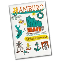 Speecheese Hamburg Wimmelbild Souvenir Magnet - Elbphilharmonie Souvenir Magnet