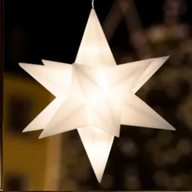 Star-Max F-H-S International schwebende LED Kunststoff-Sterne, 3er Set, weiß, je 10 warmweiße/10 RGB LED, 13 cm, wertige Fernbedienung, umschaltbar warmwe... - Weiß