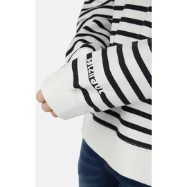 salzhaut Longpullover TAIER Blau / Weiß 3XL
