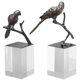 Casa Padrino Luxus Deko Objekte 2er Set Bronzefarben - Büro Deko - Schreibtisch Deko - Wohnzimmer Deko - Luxus Kollektion