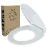 VanFlake Toilettendeckel, WC Sitz [Absenkautomatik und Verschluss] Toilettendeckel mit Absenkautomatik Slim, Klodeckel mit Absenkautomatik, Klodeckel weiß max. 200kg
