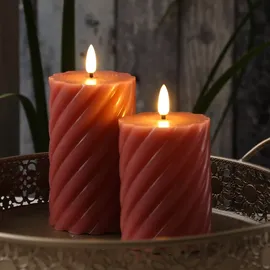 MARELIDA TWIST Stumpenkerze 12,5 cm rosa