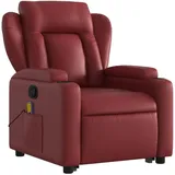 vidaXL Massagesessel mit Aufstehhilfe Kunstleder 94,5 x 100 x 94,5 cm Weinrot