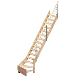 DOLLE Raumspartreppe, Holz, 15 Stufen, max. Geschosshöhe - braun