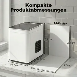 Homcom Eiswürfelmaschine, 12 kg 24 Std., 9 Eiswürfel in 7 Minuten, 2 Größen - Weiß