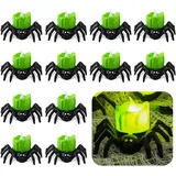 12 Stück Led Teelichter Spinne Nachtlicht,LED Kerzen Spinne,Halloween Spinne Kerzenlicht,Halloween Deko Spinne Teelichter,Halloween Spinne Lampe Batteriebetrieben,Halloween Spinne Teelichter Kerzen