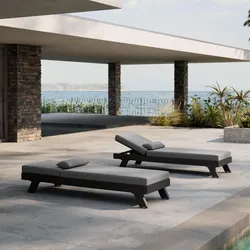 Gartenliege Susa Dunkelgrau aus Metall/Textil