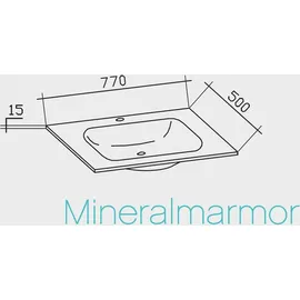 Pelipal Mineralmarmor-Waschbecken 77 cm Trentino