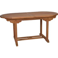 Teak Esstisch 180x120cm - oval, ausziehbar Massivholz Teak