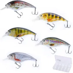 Crankbait Wobbler Angelköder Set Natur-Designs 8,9cm 5 Stück in Box EINHEITSGRÖSSE