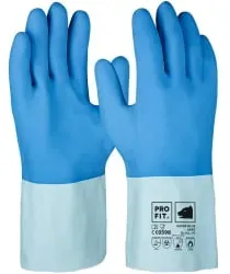 Fitzner Super Blue Latex-Chemikalienschutzhandschuh 6240-7 , 1 Packung = 12 Paar, Größe 7