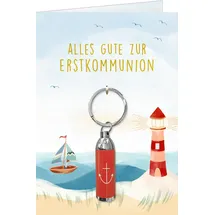 Coppenrath Verlag Grußkarte m.Taschenlampe rot - Alles Gute zur Erstkommunion