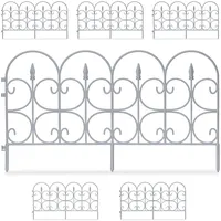 Relaxdays Beetzaun Kunststoff 12er Set Grau