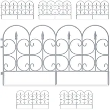 Relaxdays Beetzaun Kunststoff 12er Set Grau