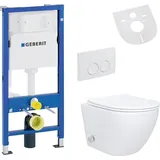 Belvit Spülrandloses Hänge WC Set mit WC-Sitz Weiß