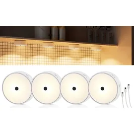 NORTHPOINT LED Akku Schranklichter Unterbauleuchte Spots 4er-Set Akzentbeleuchtung Gestensteuerung mit Funkverbindung