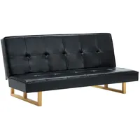 vidaXL Sofa Schlafsofa Kunstleder Schwarz schwarz