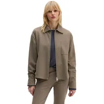 Marc O'Polo Sweatjacke MARC O'POLO "aus Punto di Roma-Jersey", Damen, Gr. XL, chalky braun, Obermaterial: 67% Viskose, 28% Polyamid, 5% Elasthan, unifarben, loose fit, Sweatjacken Sweatjacke