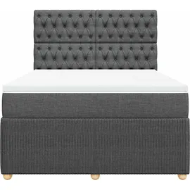 vidaXL Boxspringbett 140 x 200 cm Dunkelgrau
