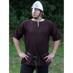 Battle Merchant Wikinger-Kostüm Wikinger Tunika aus Wolle, dunkelbraun braun 50 – L