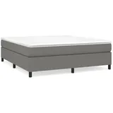 vidaXL Boxspringbett mit Matratze Dunkelgrau 180x200 cm Stoff