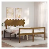 vidaXL Bett Seniorenbett mit Kopfteil 140x190 cm Honigbraun Massivholz braun 145.5 cm x 195.5 cm x 80.5 cm