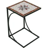 Garden Pleasure Amarillo Beistelltisch 35 x 35 x 53 cm grau/rot