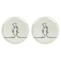 Lentz Pizzateller Ø31cm aus Porzellan mit lustigem Koch-Motiv (2er Set)