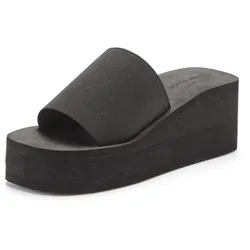 Badepantolette, Pantolette, Mule, Sandale, offener Schuh VEGAN, Gr. 36, schwarz, , 37247405-36