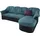 DOMO collection Eckcouch Kunstleder 3-Sitzer Schwarz/Petrol