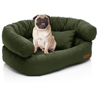 Juelle Kleinhundesofa - Kleinhund-Sofa, Abnehmbarer Bezug, maschinenwaschbar, flauschiges Bett, Hundesessel Santi S-XXL (Größe: S - 70x50 cm, Khaki)