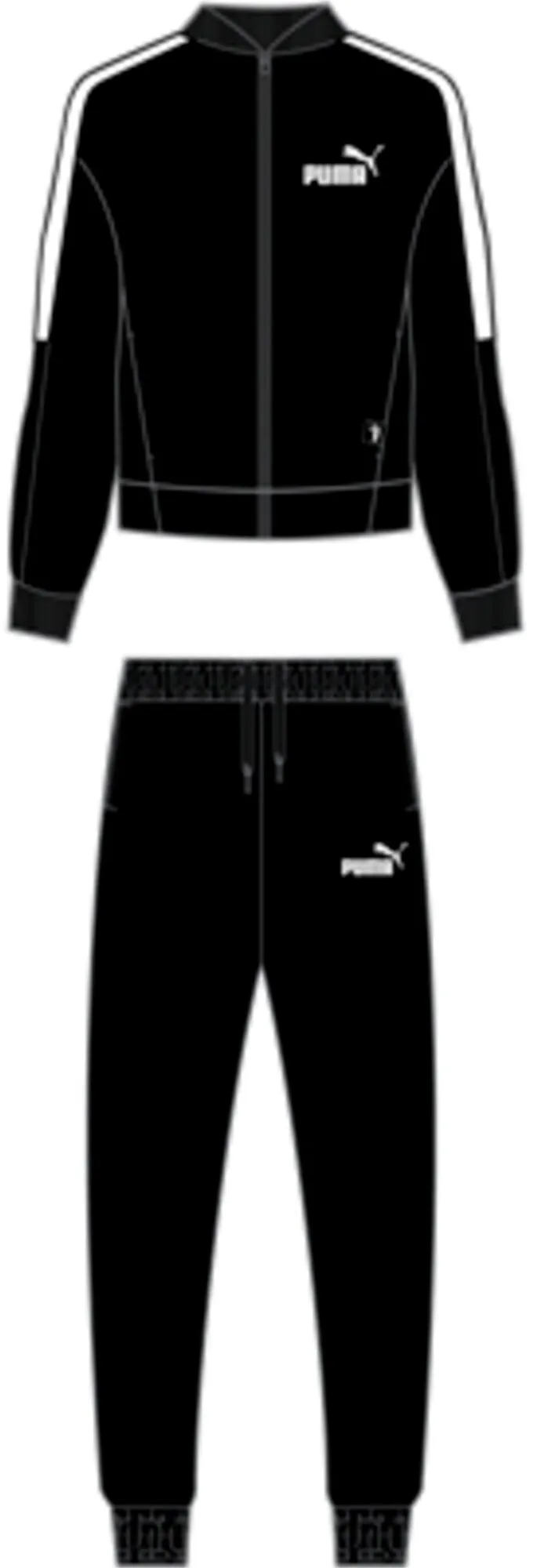 Jogginganzug PUMA "BASEBALL TRICOT SUIT CL" Gr. XS, schwarz (puma black) Damen Sportanzüge Trainingsanzüge