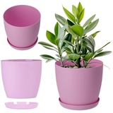 Kadax Matte Blumentopf mit Untersetzer, aus Kunststoff, 20 cm, -