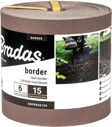 Rasenrand BORDER einfach 6m x 15cm braun